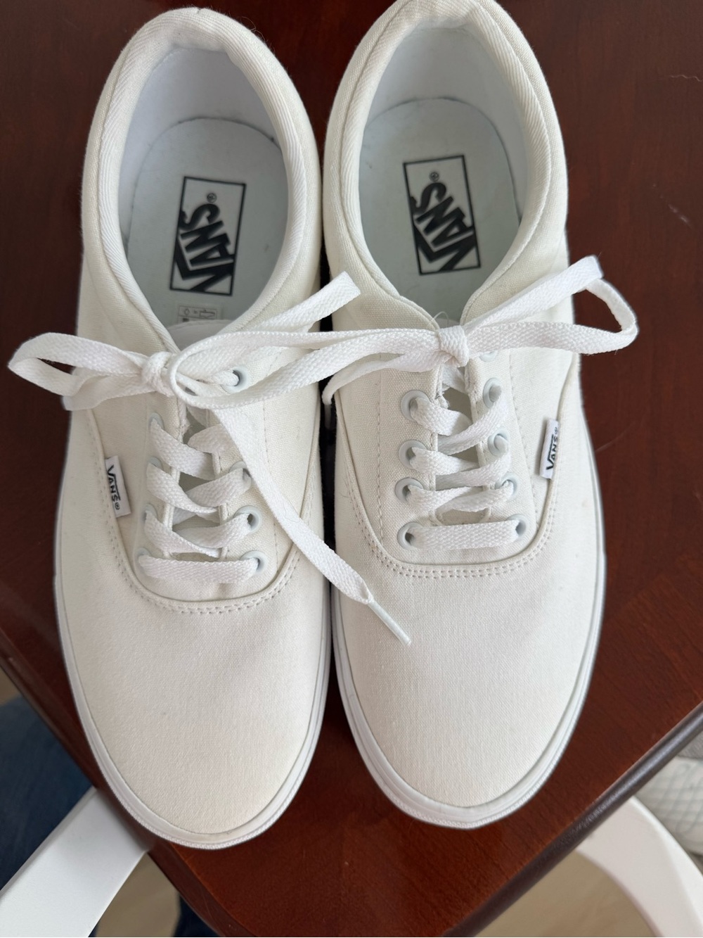 Vans White Low-Top Canvas Sneakers